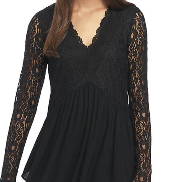 Wonderly Tops - Wonderly Lace Yoke Tunic Top